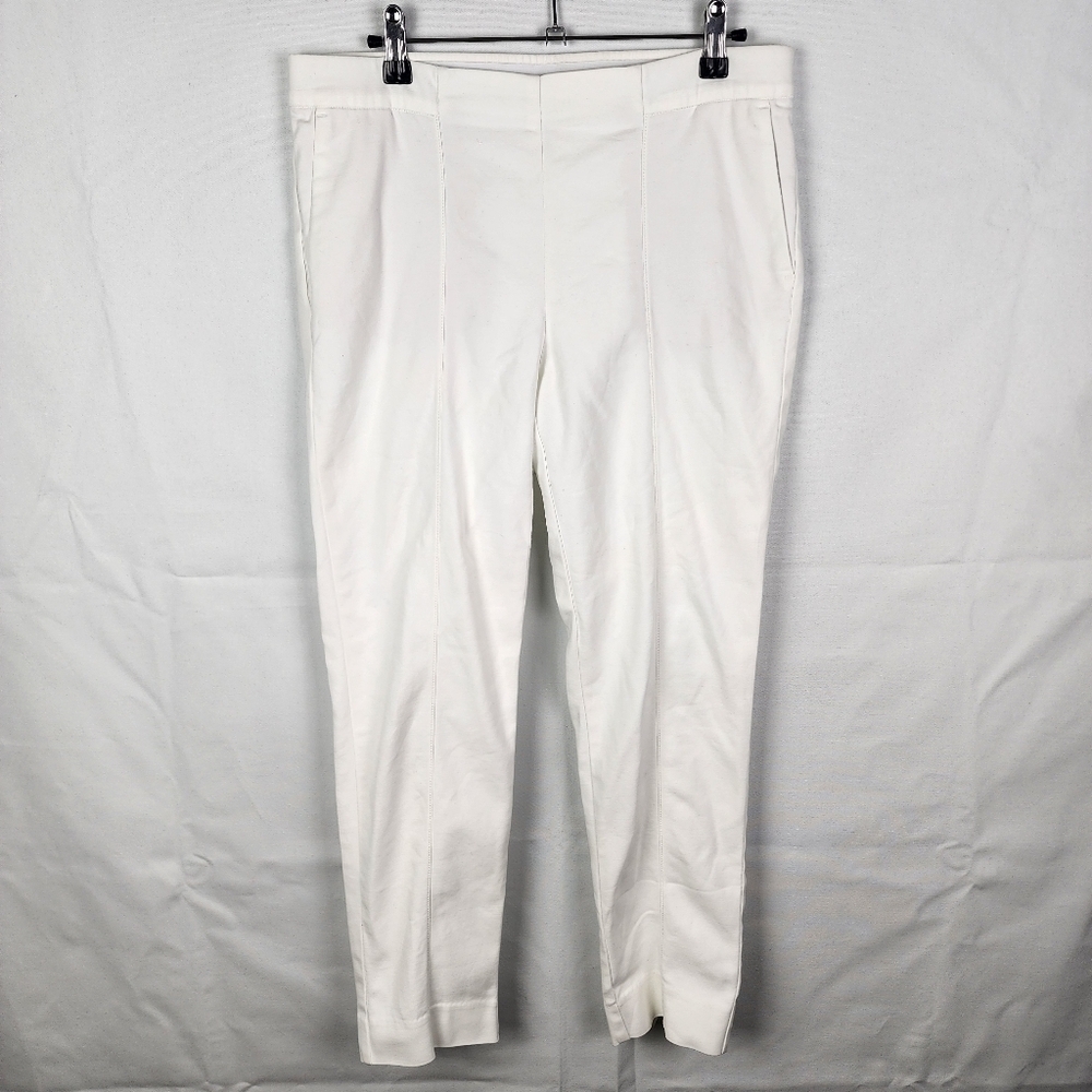 J Jill White Pull On‎ Essential Slim Ankle Pants Size 8